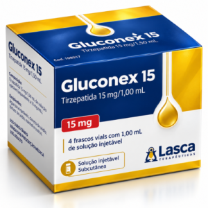 Gluconex 15 mg Tirzepatida Caixa 4 Ampolas